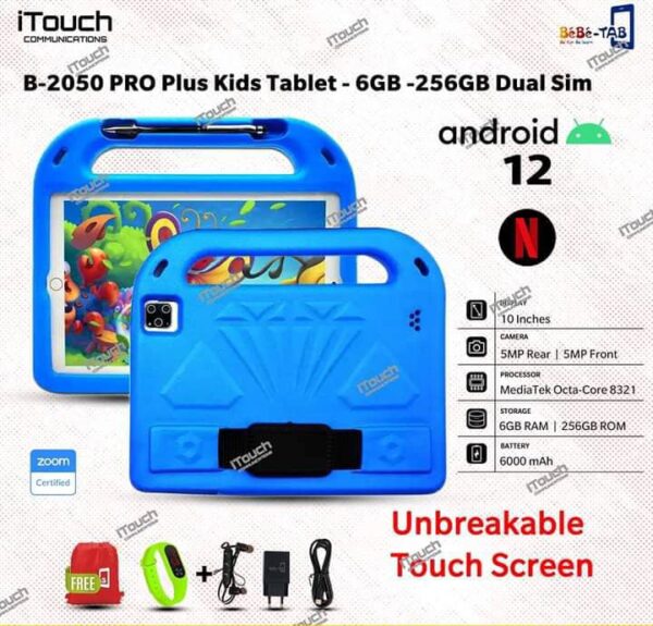 B-2050 PRO Plus Kids Tablet - 6GB - 256GB Dual Sim
